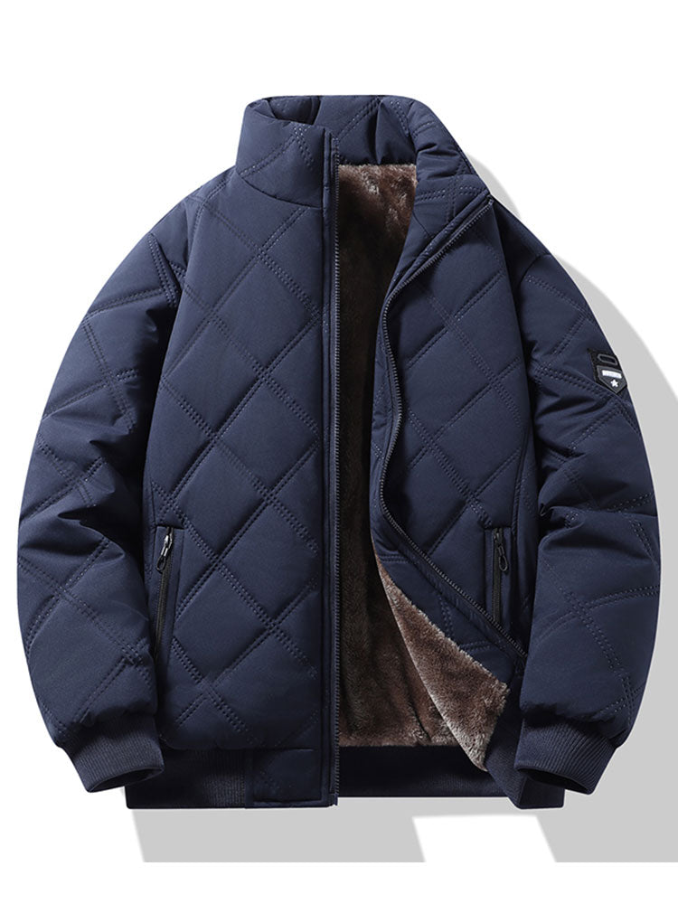 Men's Faux Fur-Lined Quilted Winter Jacket