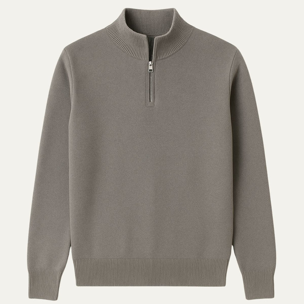 Men's Cotton Quarter-Zip Jumper – Ribbed Collar