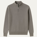 Men's Cotton Quarter-Zip Jumper – Ribbed Collar