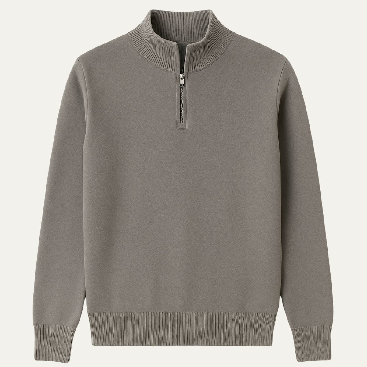 Men's Cotton Quarter-Zip Jumper – Ribbed Collar