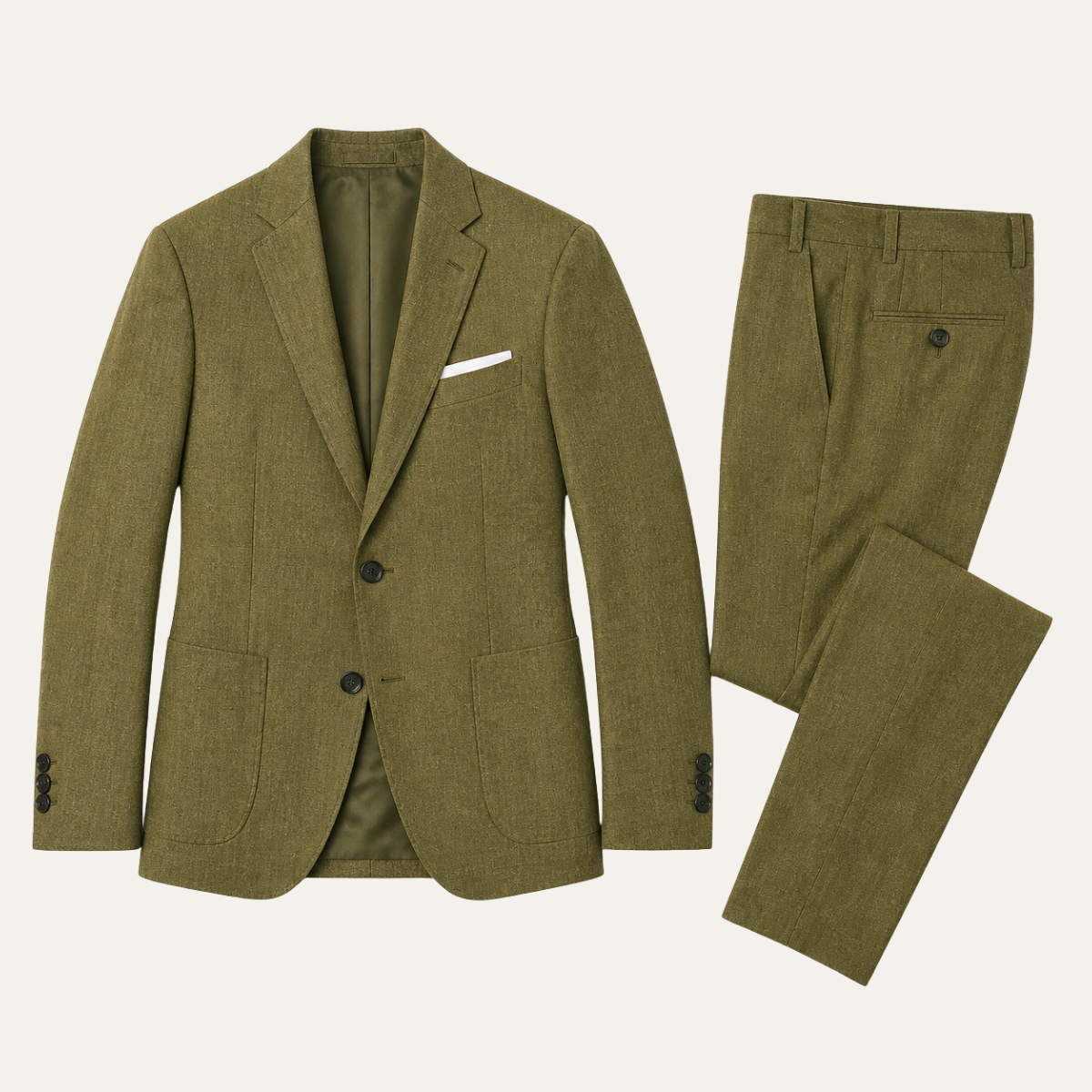 Men's Slim-Fit Two-Piece Business Suit – Blazer and Trousers