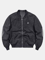 Men's Ribbed Corduroy Bomber Jacket with Zip Front