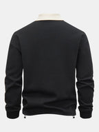 Men's Relaxed Fit Quarter-Zip Polo Sweatshirt