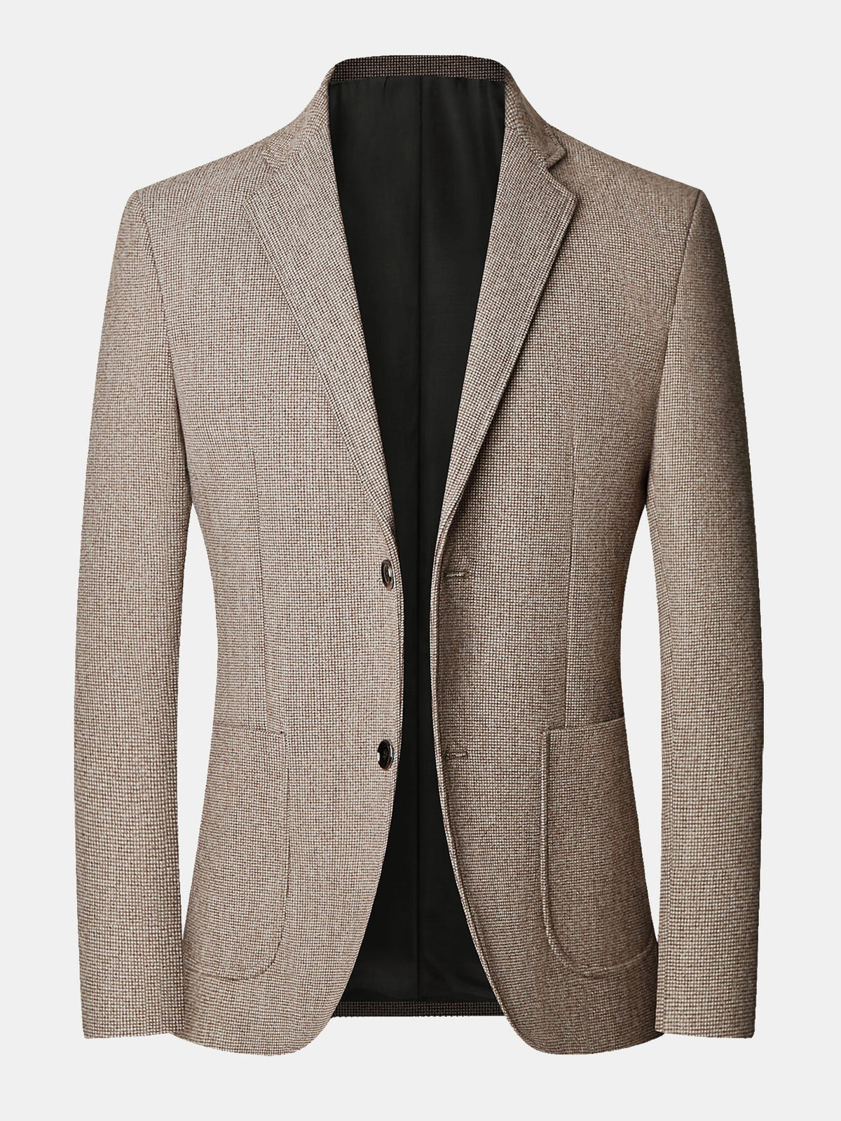 Men's Fine Check wool-blend Look Blazer with Notched Lapels