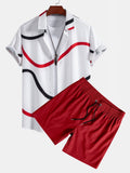 Men's Short-Sleeve Shirt Swim Set – Printed Two-Piece