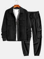 Men's Corduroy Utility Jacket and Cargo Jogger Set