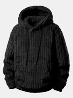 Men's Winter Teddy Co-Ord Tracksuit – Ribbed Pullover Hoodie