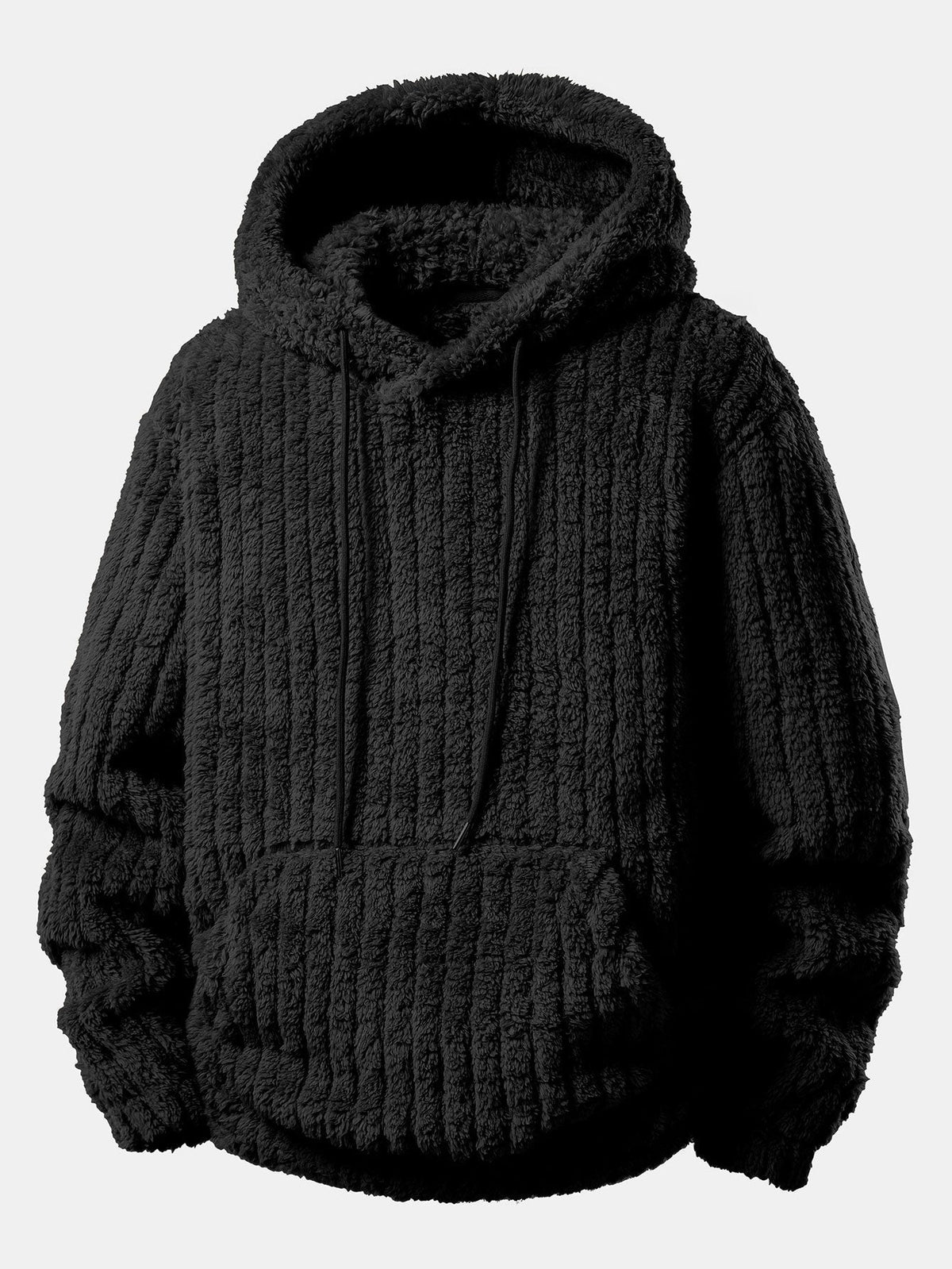 Men's Winter Teddy Co-Ord Tracksuit – Ribbed Pullover Hoodie
