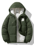Men's Hooded Corduroy Puffer Jacket – Plush Teddy Fleece Lining