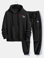 Men's Relaxed Fit Tracksuit – Cotton Blend Hoodie and Joggers