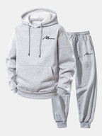 Men's Pullover Hoodie Tracksuit – Relaxed Polyester Jogger Co-Ord