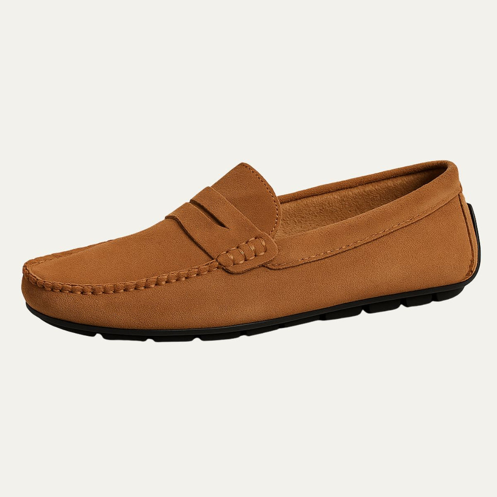 Men's Suede-Look Loafers – Lightweight Slip-On