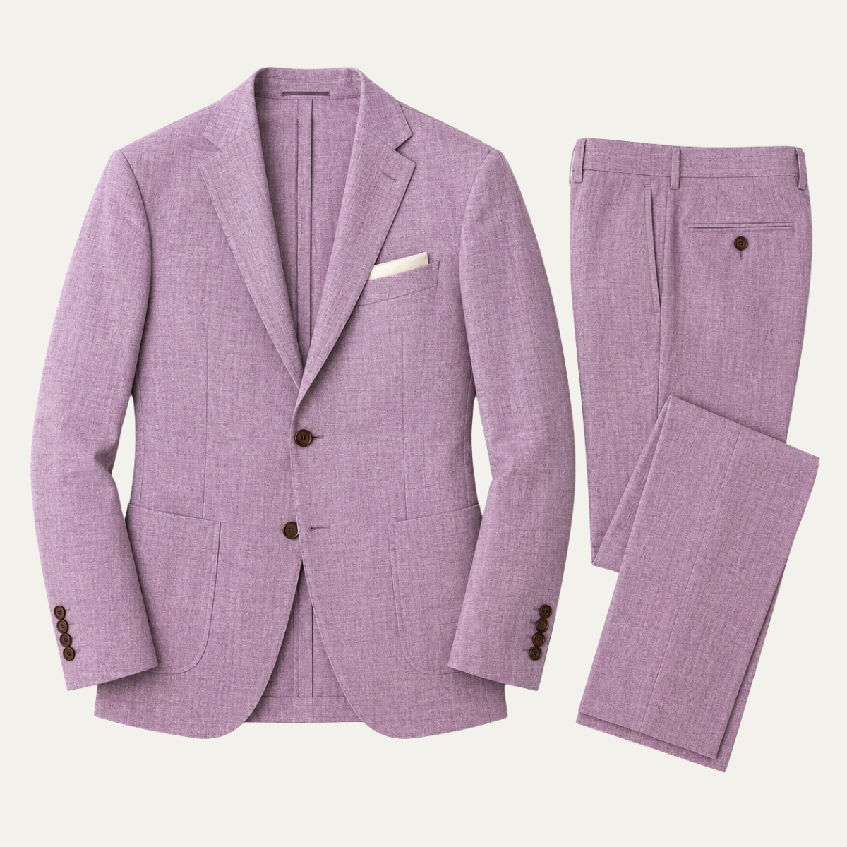 Men's Slim-Fit Two-Piece Suit – Lightweight Blazer and Trousers