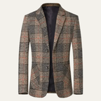 Men's Slim-Fit Check Tweed-Style Blazer