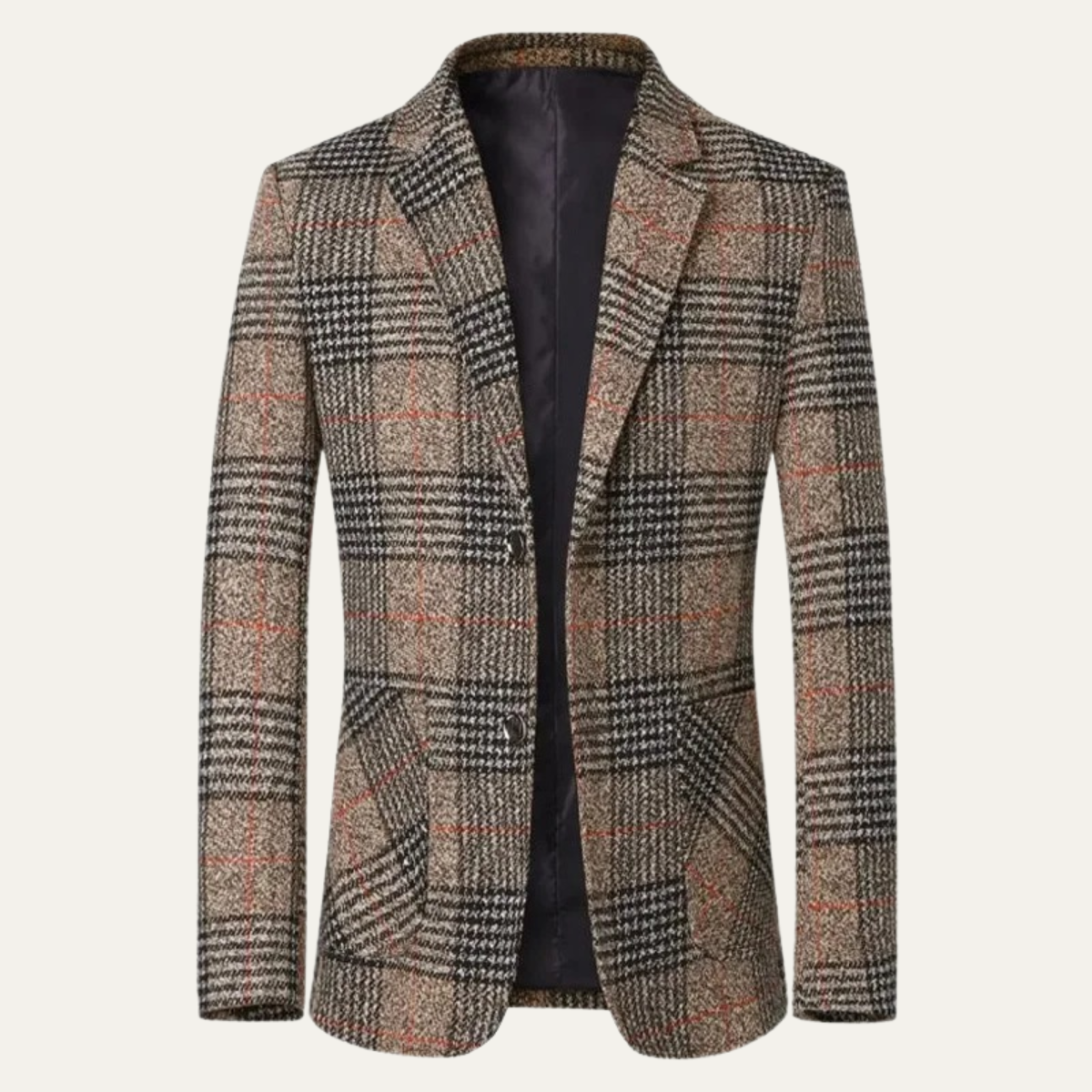 Men's Slim-Fit Check Tweed-Style Blazer