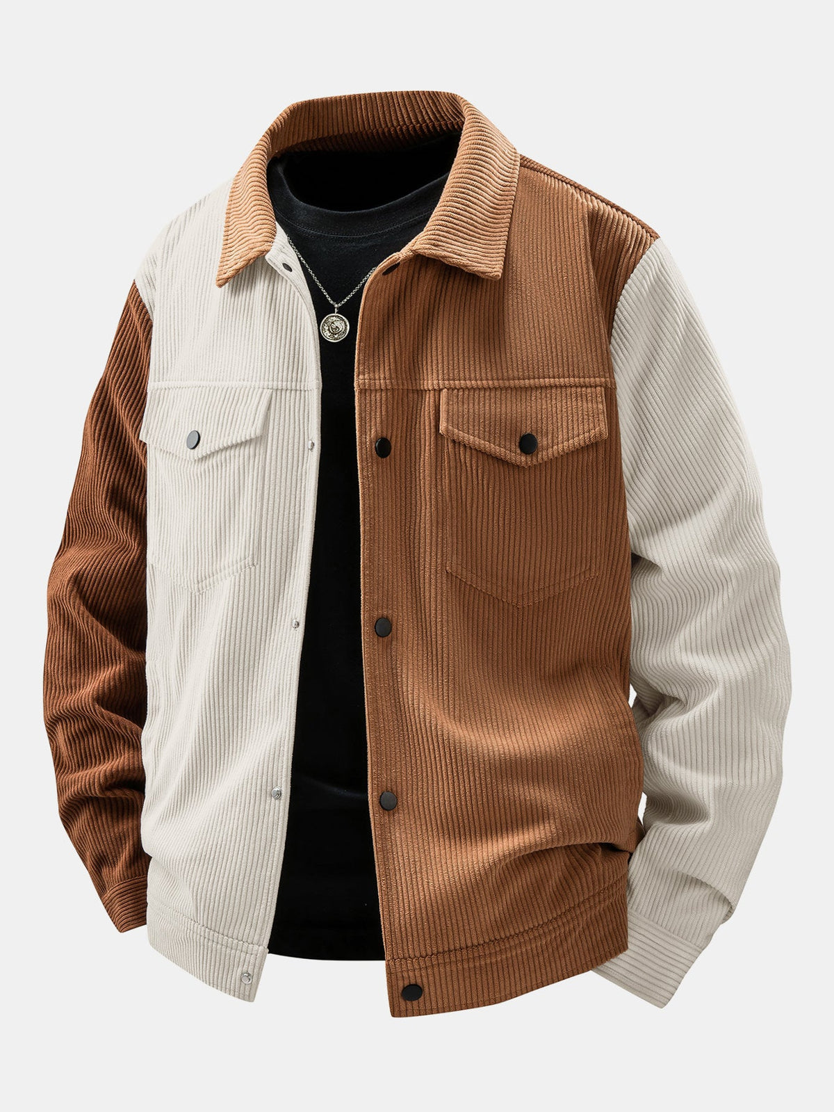 Men's Colourblock Corduroy Utility Jacket