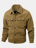Men's Corduroy Trucker Jacket with Chest Pockets