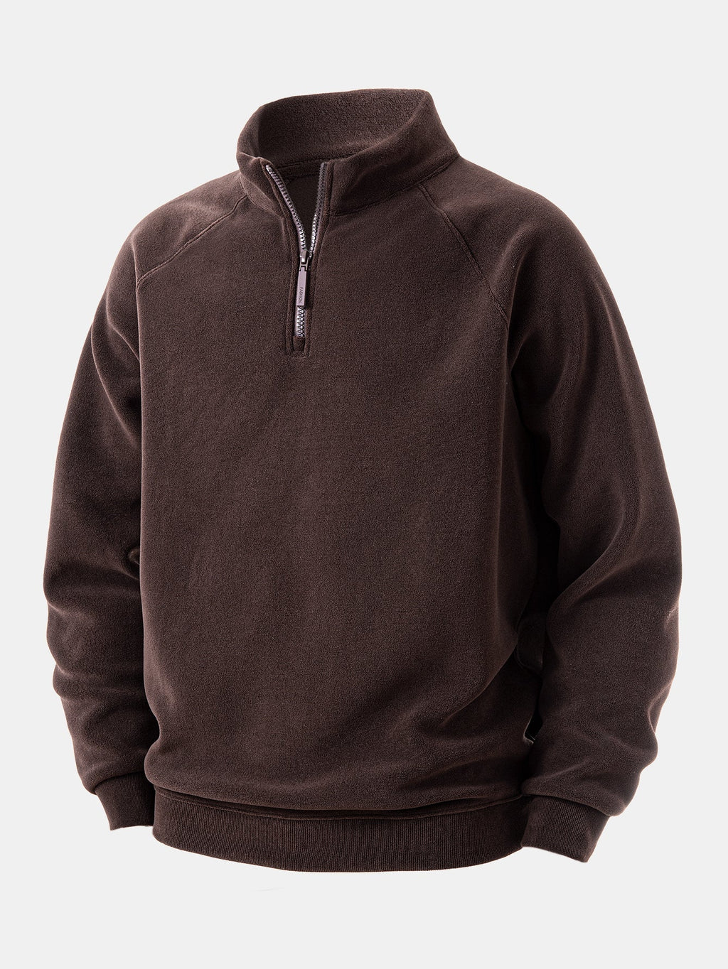 Men's Polar Fleece Quarter Zip Sweatshirt with Stand Collar