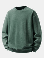 Men's Vintage Washed Cotton Crew Neck Sweatshirt