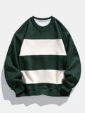 Men's Colour Block Crew Neck Sweatshirt – Relaxed Fit Cotton Blend Pullover