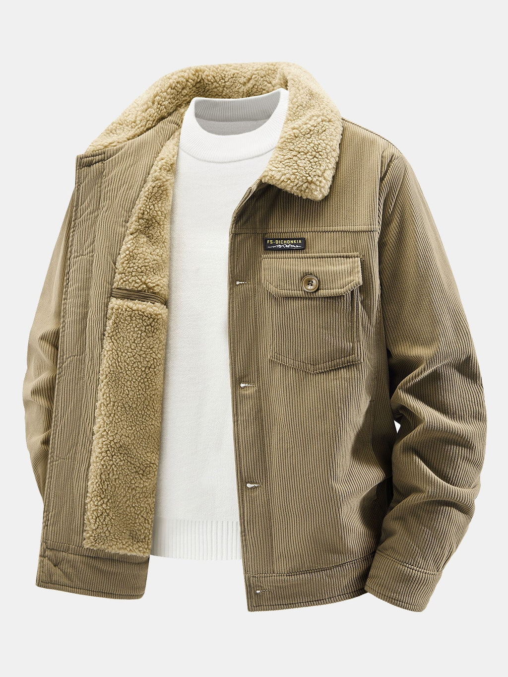 Men's Teddy Fleece-Lined Corduroy Jacket