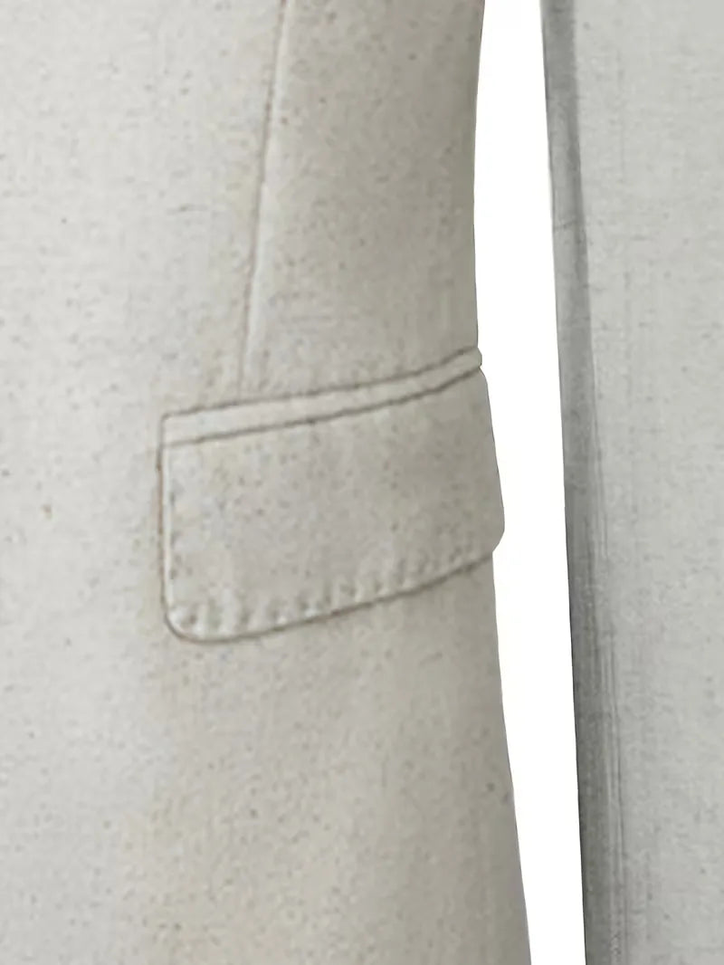 Men's Slim-Fit Linen Suit in Beige
