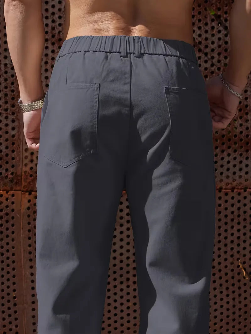 Men's Wide-Leg Trousers with Elasticated Waist