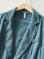 Men's Single-Breasted Blazer with Notch Lapel