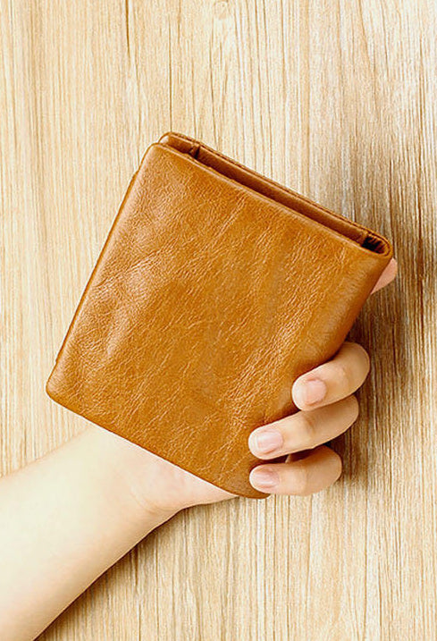 Men's leather-look RFID Trifold Wallet – Vintage Compact Wallet