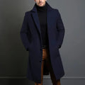 Men's Longline Tailored Overcoat – Refined Single-Breasted Layer