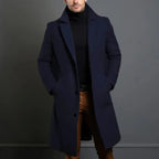Men's Longline Tailored Overcoat – Refined Single-Breasted Layer