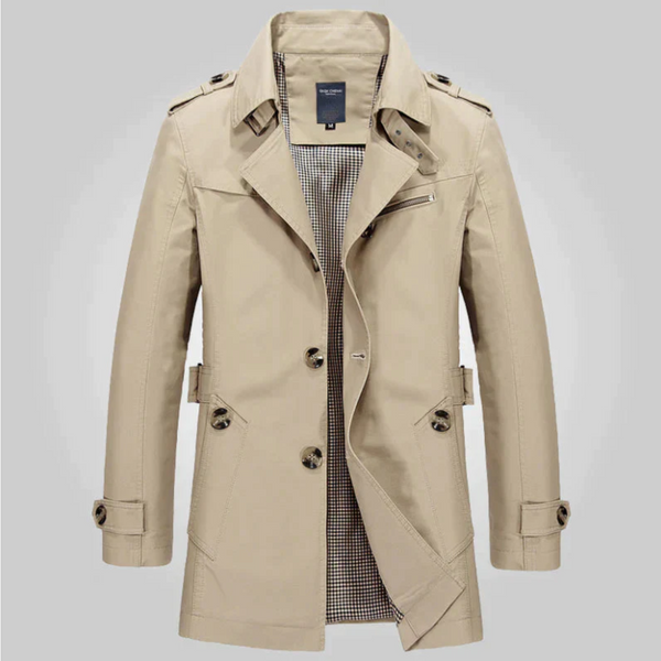 Men's Classic Trench Coat – Water-Repellent