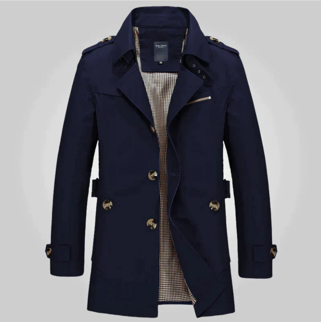 Men's Classic Trench Coat – Water-Repellent