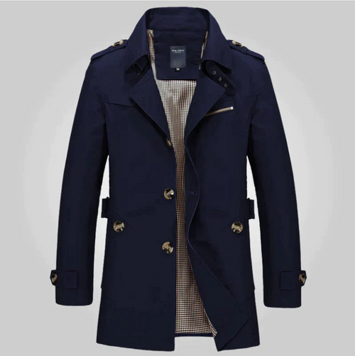 Men's Classic Trench Coat – Water-Repellent