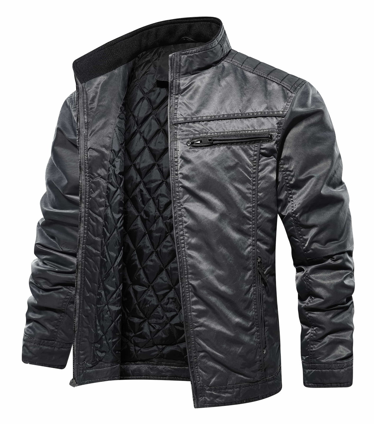 Men's Bomber Jacket with Mandarin Collar – Style 2