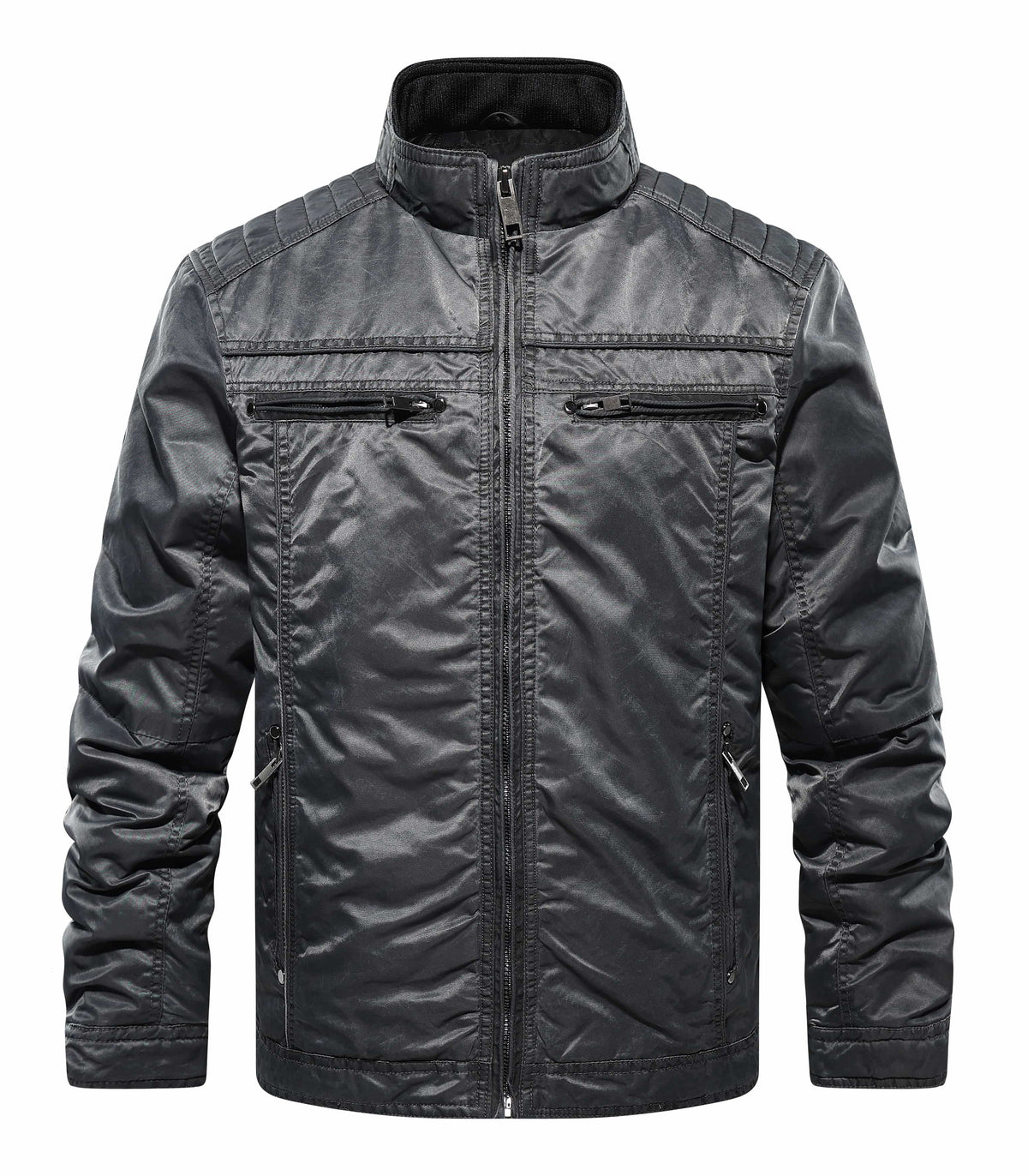 Men's Bomber Jacket with Mandarin Collar – Style 2