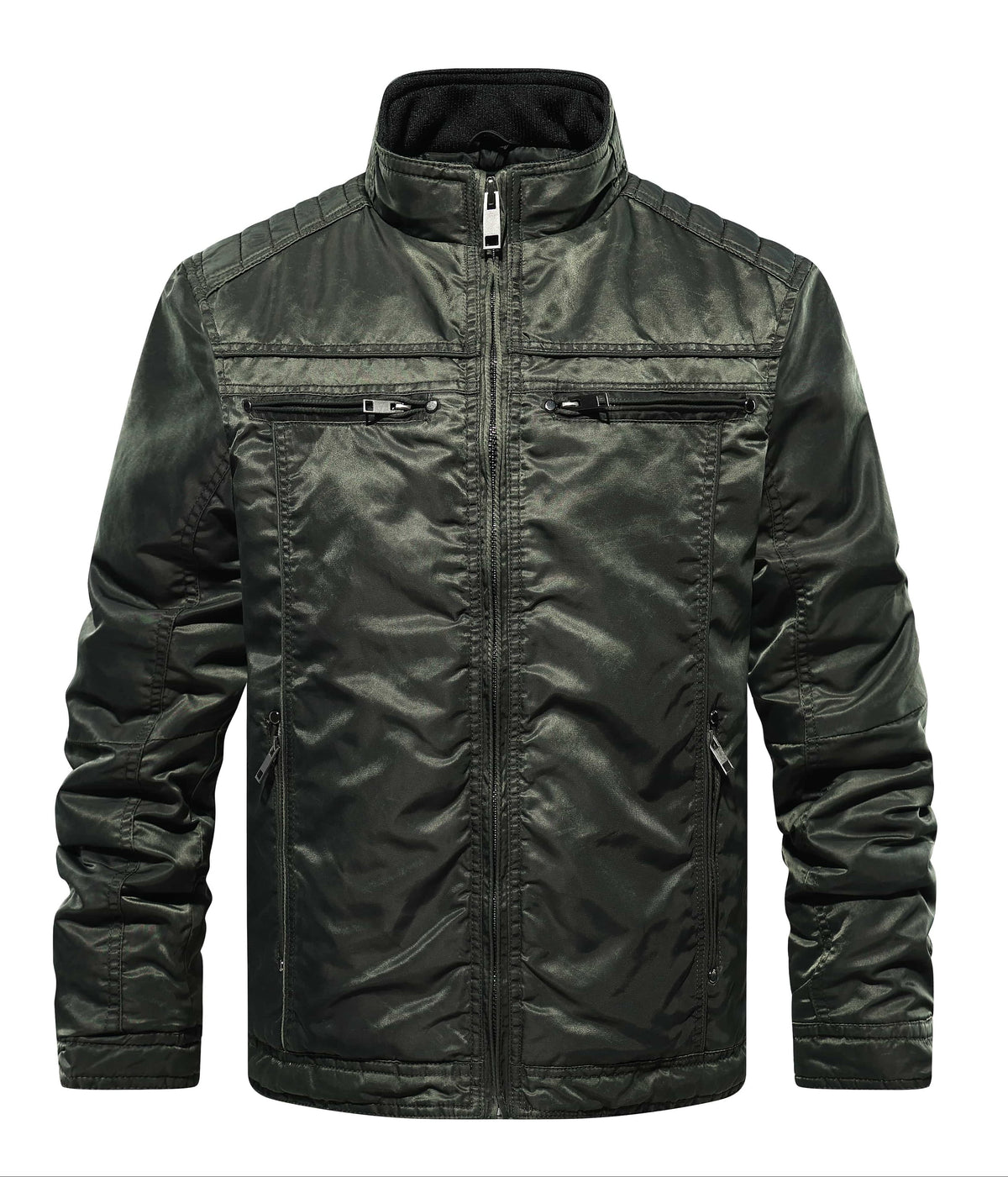 Men's Bomber Jacket with Mandarin Collar – Style 2