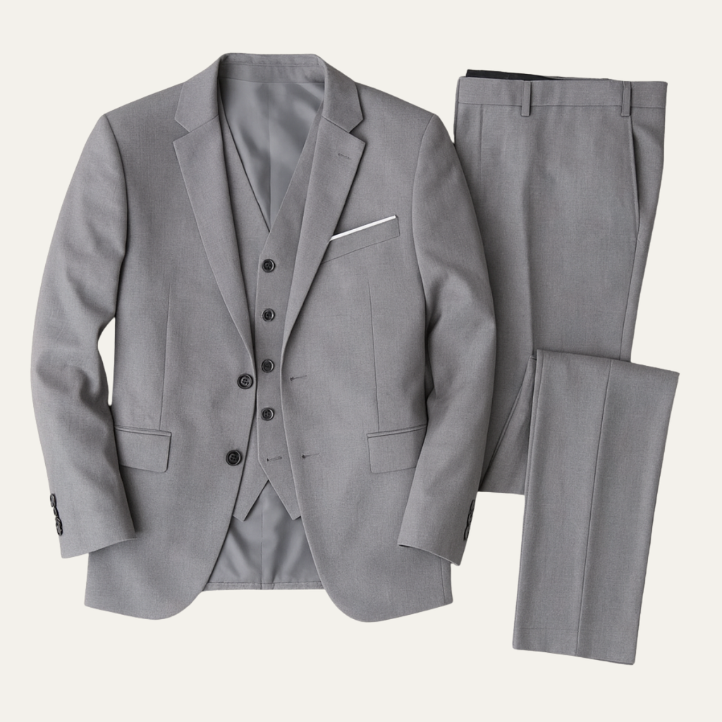 Men's Three-Piece Slim-Fit Suit – Blazer, Waistcoat and Trousers