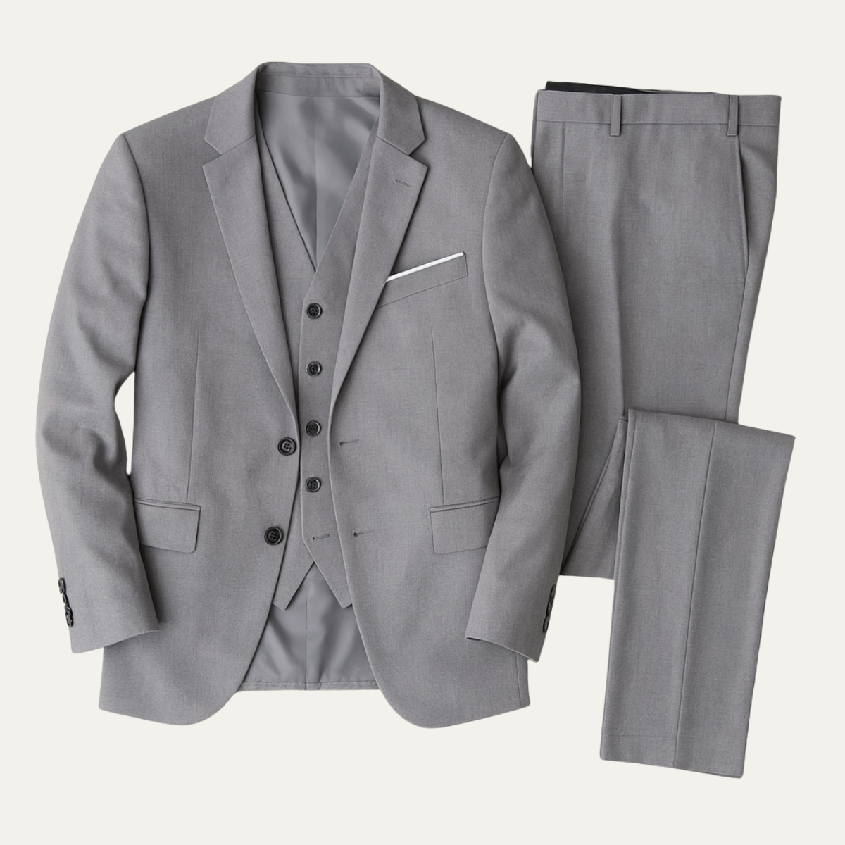 Men's Three-Piece Slim-Fit Suit – Blazer, Waistcoat and Trousers