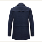 Men's Double-Collar Wool-Blend Business Coat