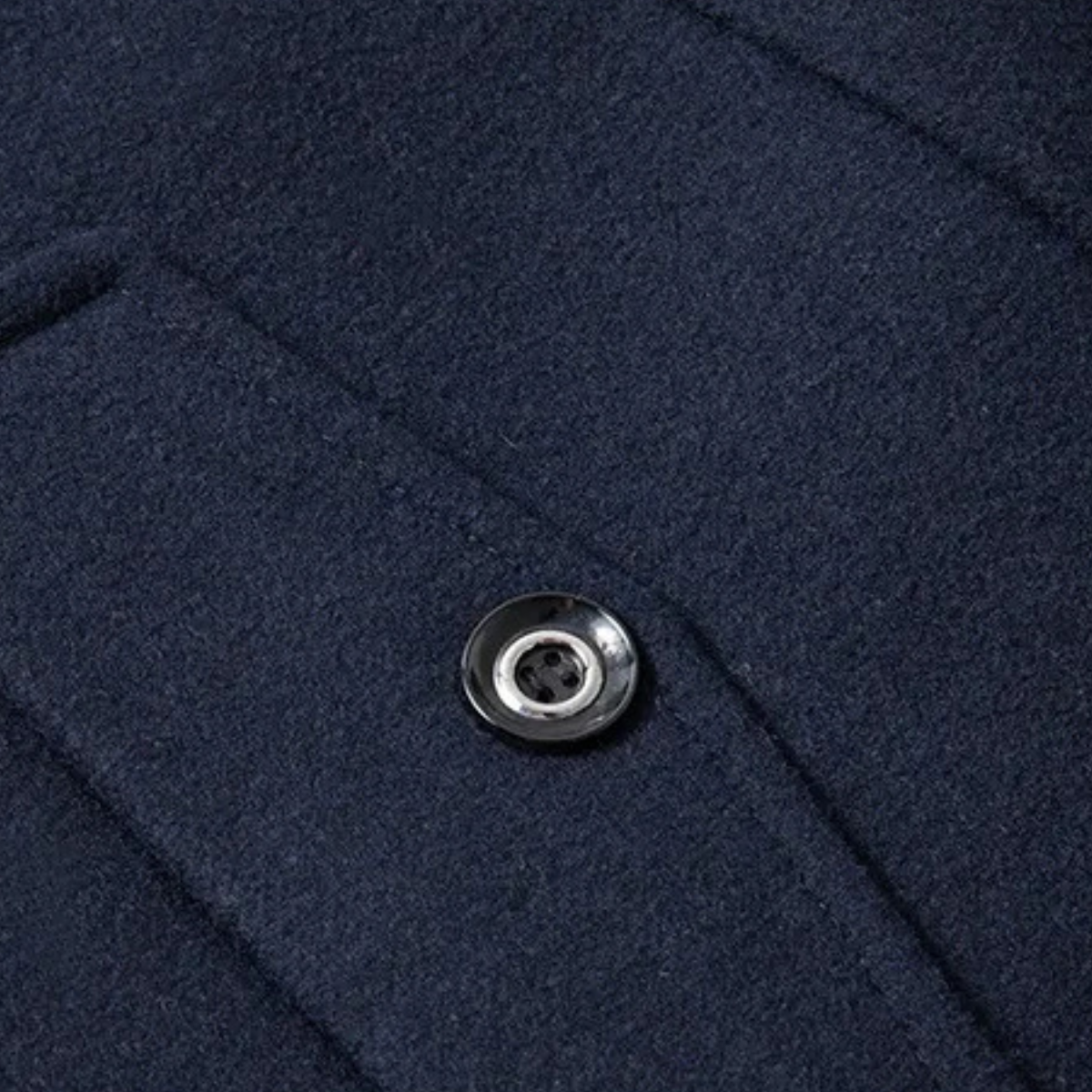 Men's Double-Collar Wool-Blend Business Coat