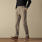 Men's Wool-Blend Trousers with Double Pleats