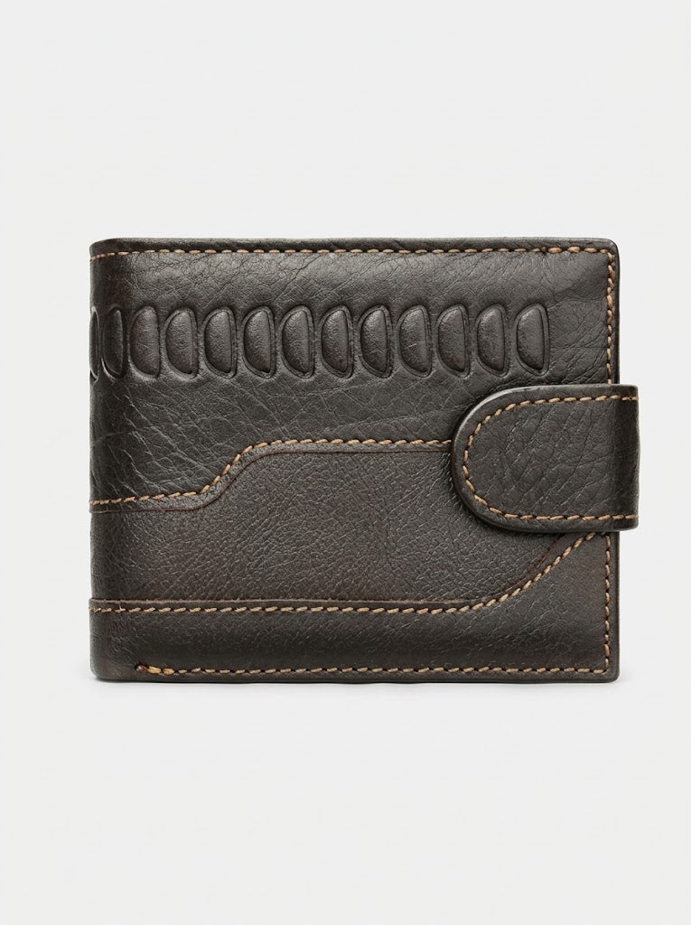 Men's leather-look Bifold Wallet – Retro Snap-Closure Card Holder