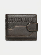 Men's leather-look Bifold Wallet – Retro Snap-Closure Card Holder