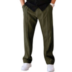 Men's Pleated Wide-Leg Trousers – Lightweight Relaxed Pants