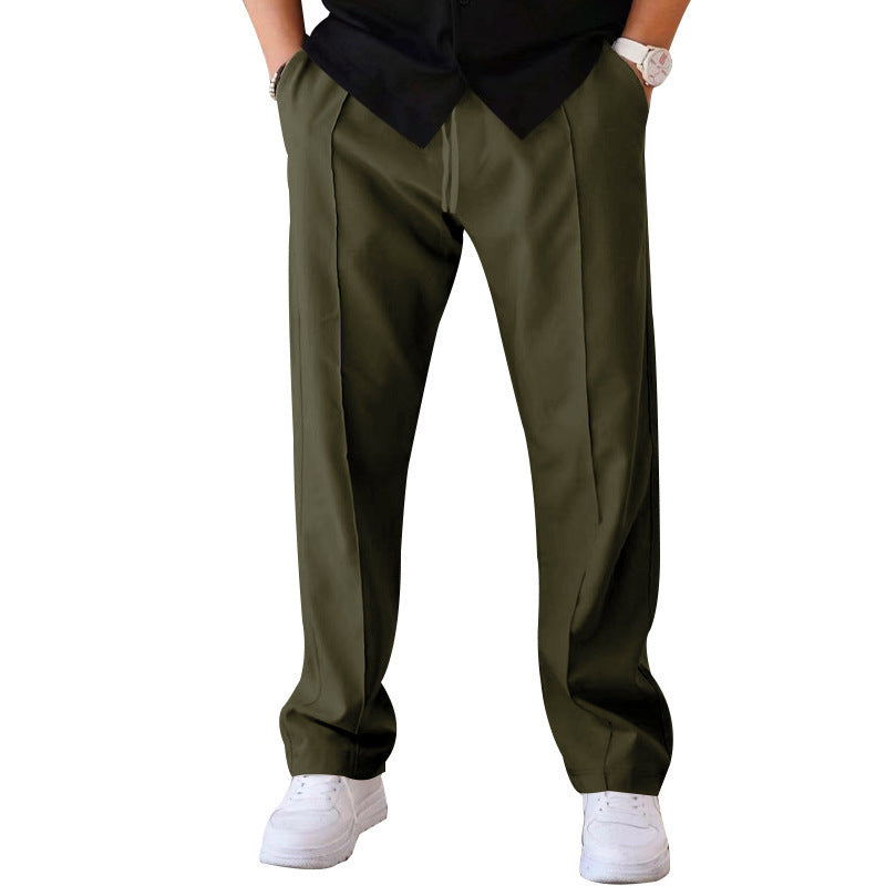 Men's Pleated Wide-Leg Trousers – Lightweight Relaxed Pants