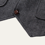 Men's Tweed-Style Waistcoat with Pocket Chain