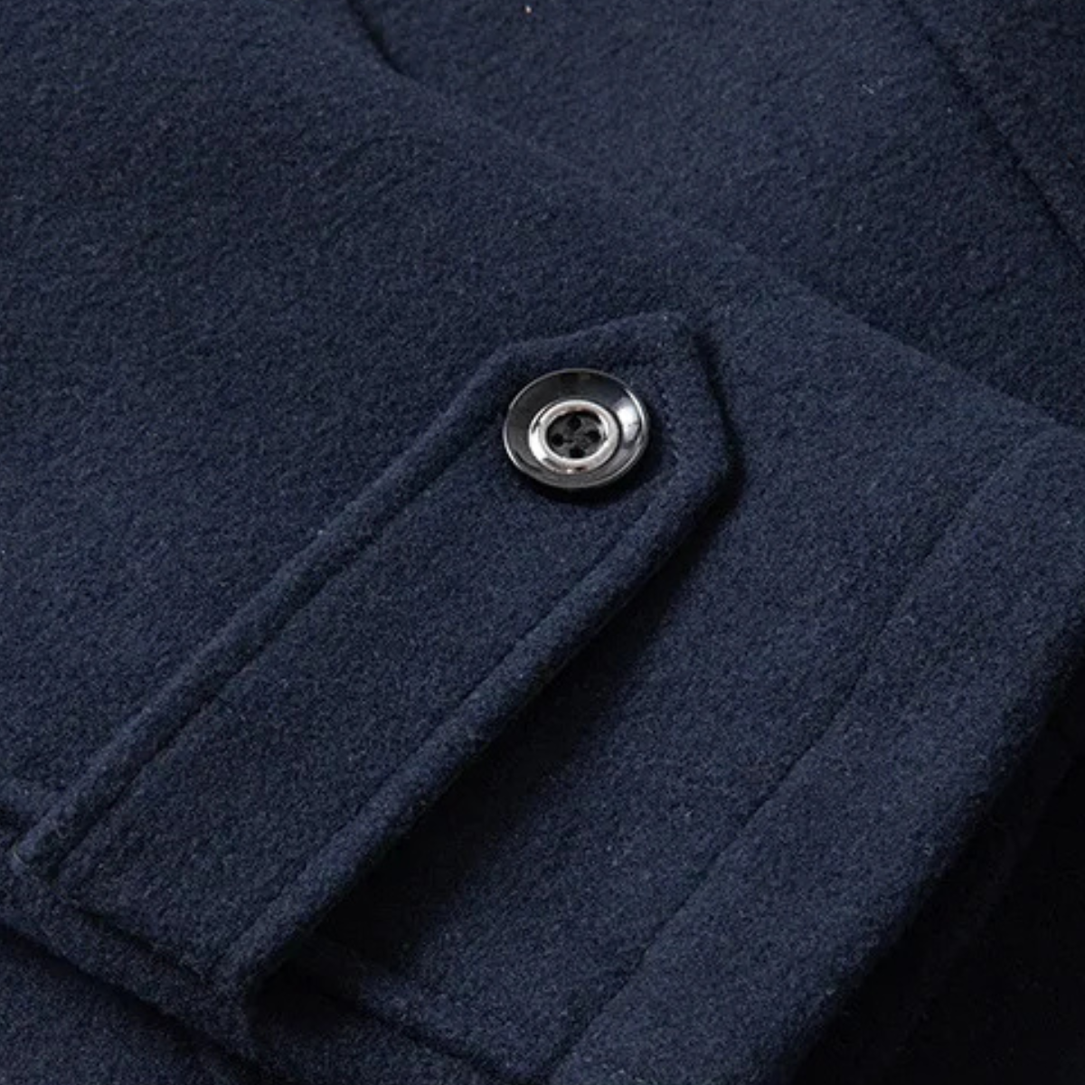 Men's Double-Collar Wool-Blend Business Coat