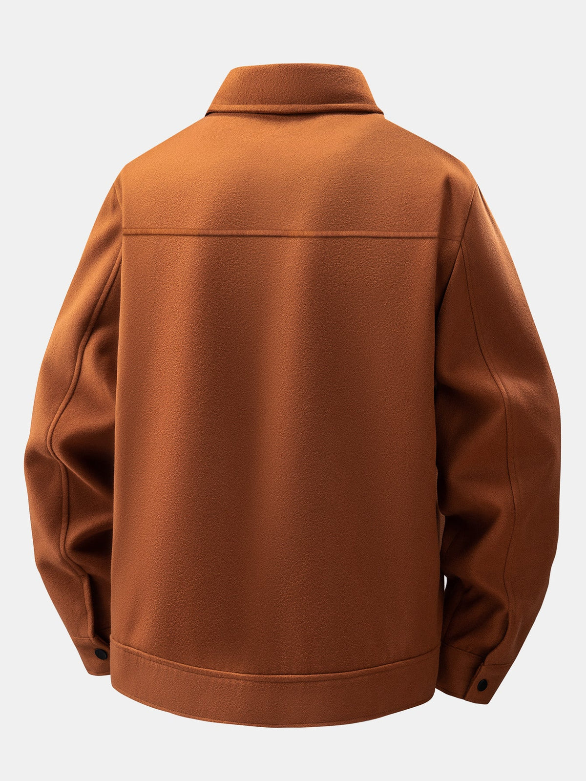 Men's Wool-Look Utility Jacket – Relaxed Snap-Button Overshirt