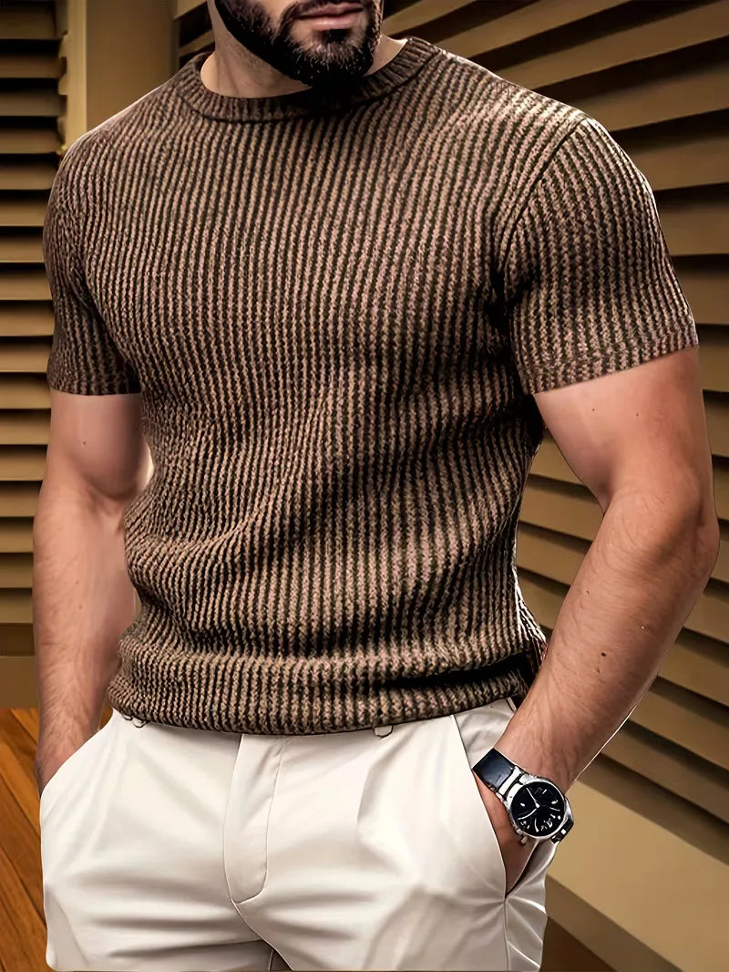 Men's Knitted Jacquard T-Shirt